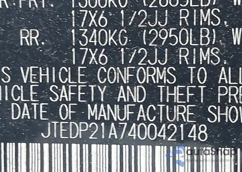 2004 Toyota Highlander Limited V6 z USA, uszkodzony, nr VIN JTEDP21A740042148